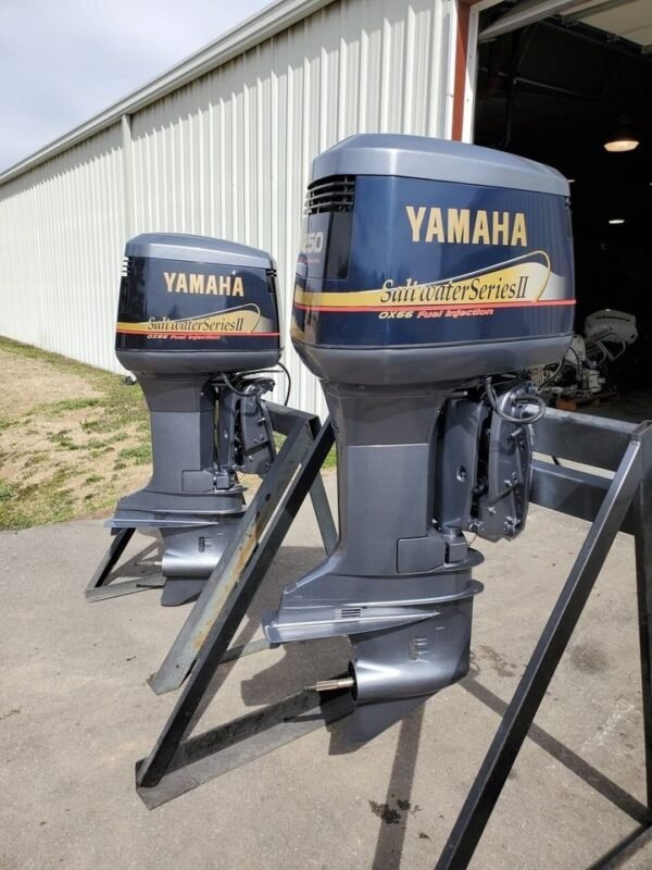 Pair of 2001 Yamaha 250 HP Saltwater Series II 6-Cylinder EFI 2-Stroke 25" (X) Outboard Motors - Supplier of Outboard Engines