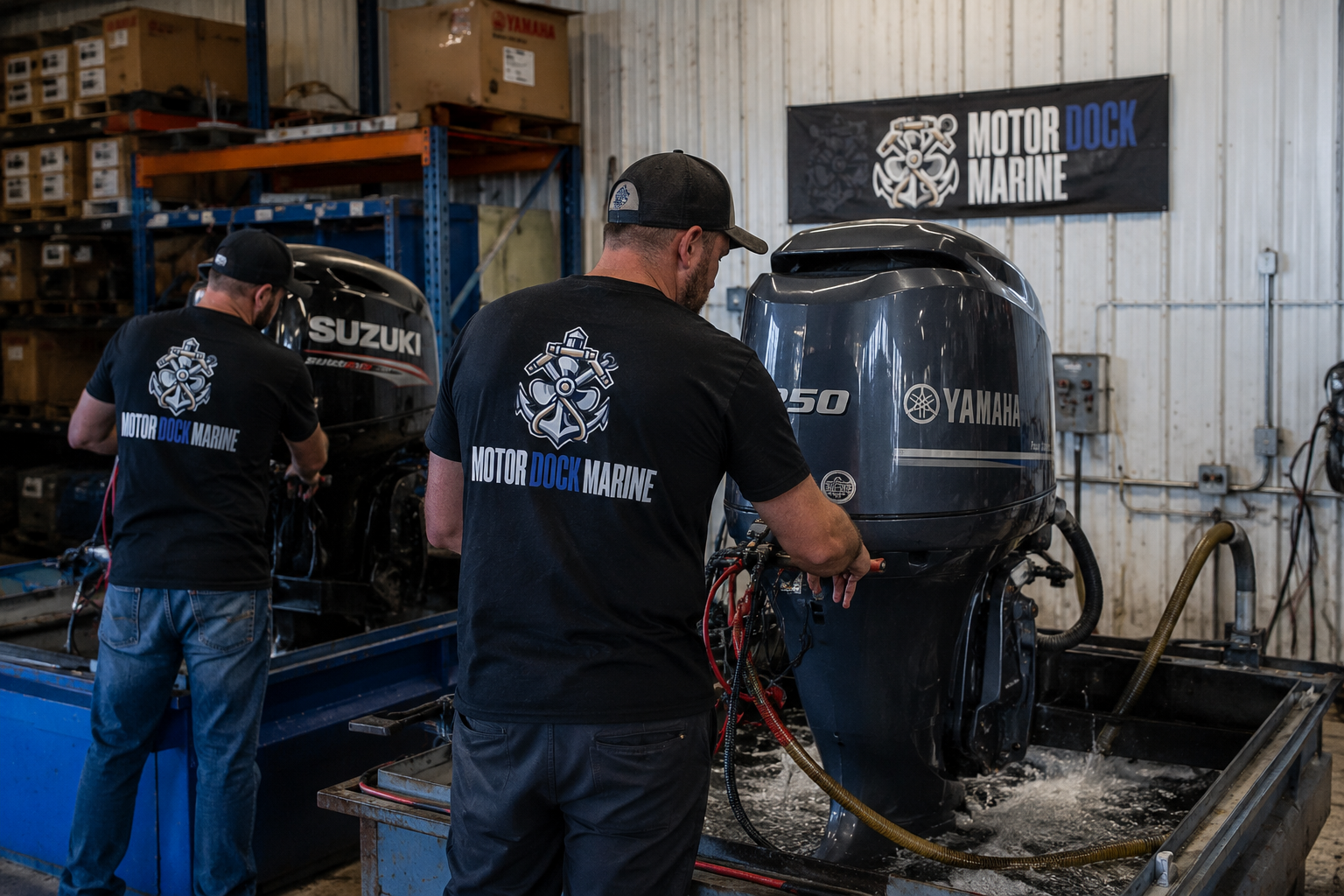 Motor Dock marine workers