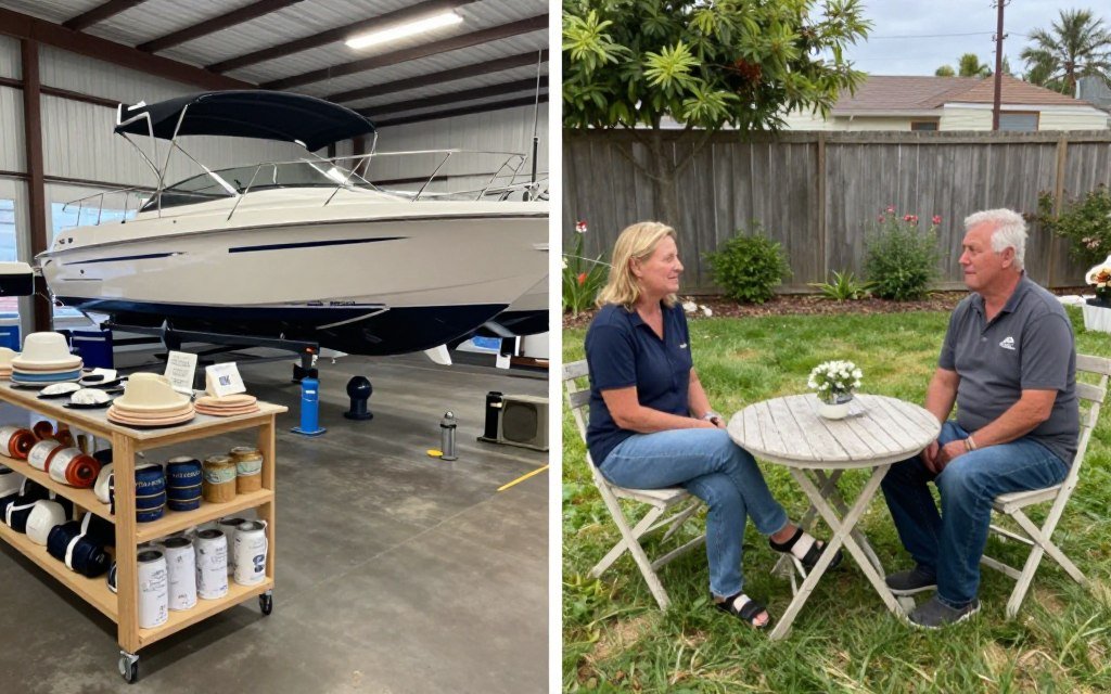 comparison between marine dealer showroom and private seller