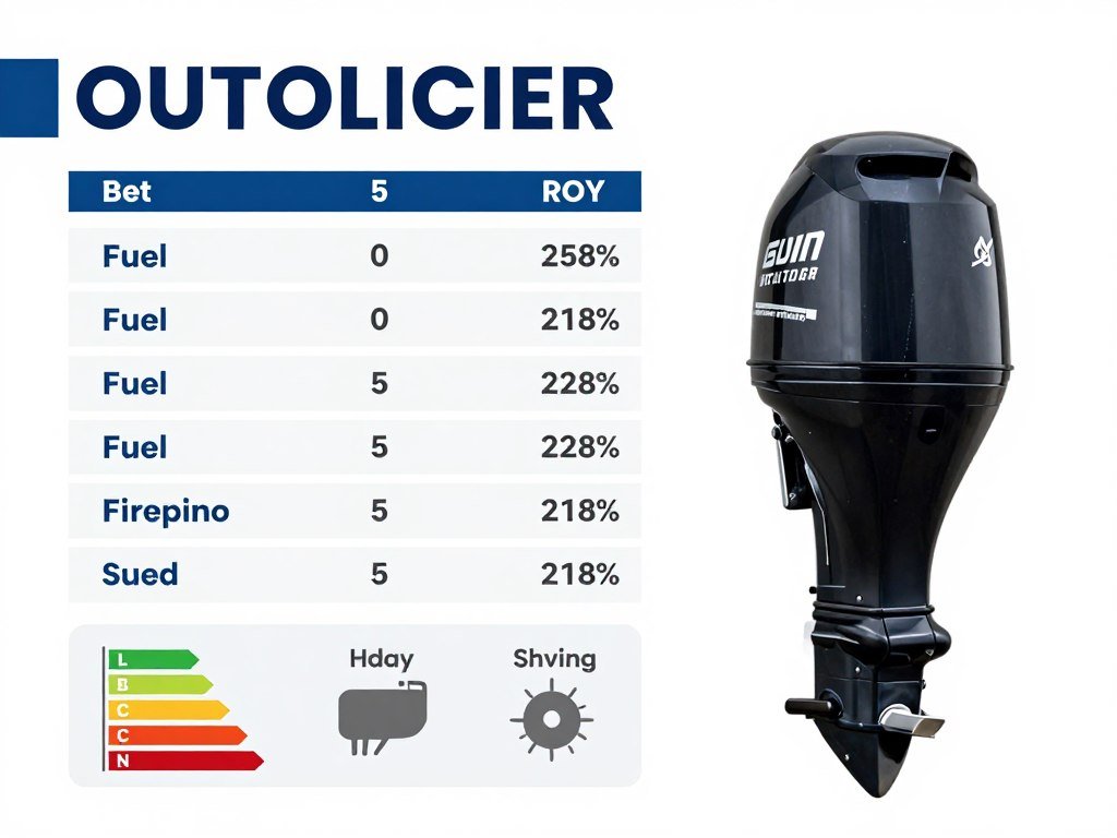 outboard motor specifications chart showing horsepower and fuel efficiency ratings