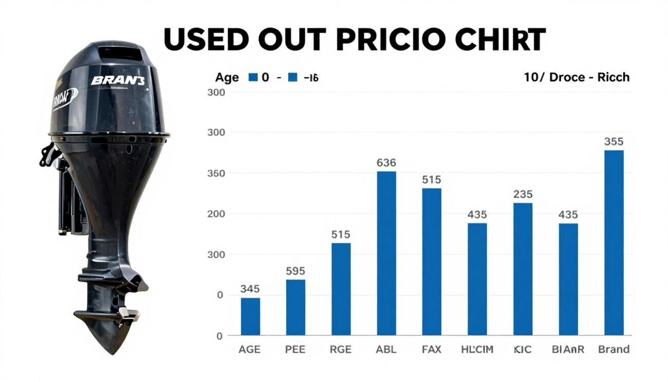 pricing chart showing used boat motor values by age and condition